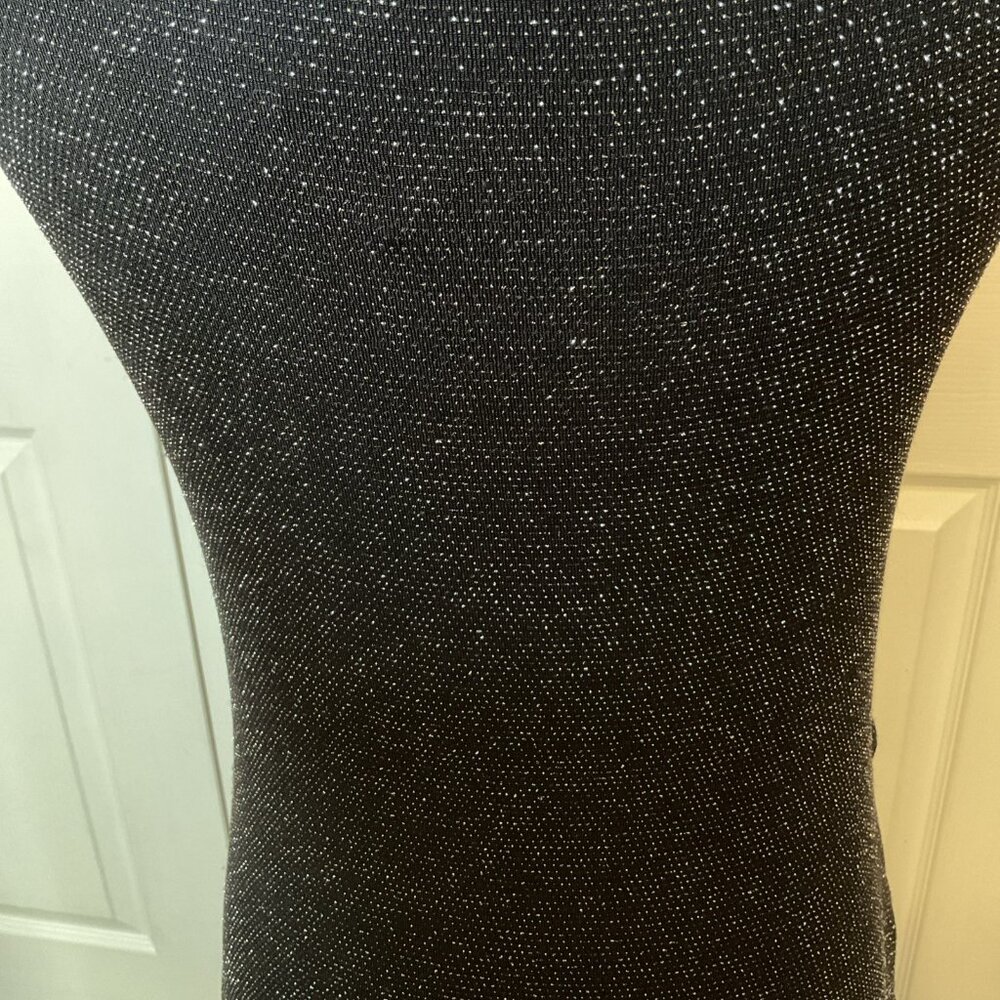 Haute Monde‎ Lurex Open Front Silver Dress Large New Y2K - Picture 5 of 5